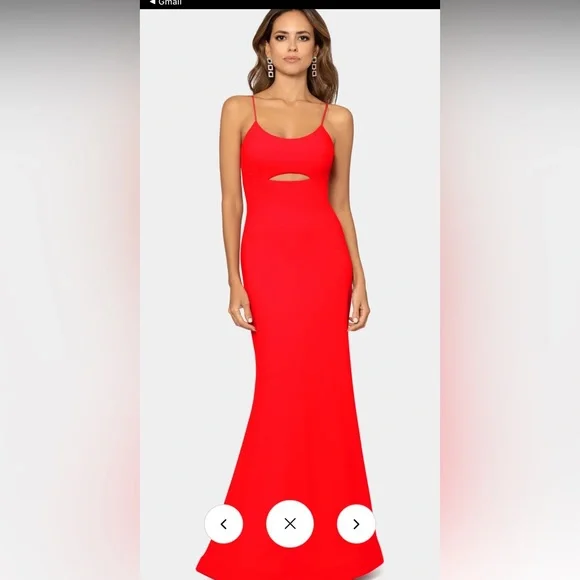 strapless open back dress Betsy and Adam Stone Mesh Halter Neck Dress A27001